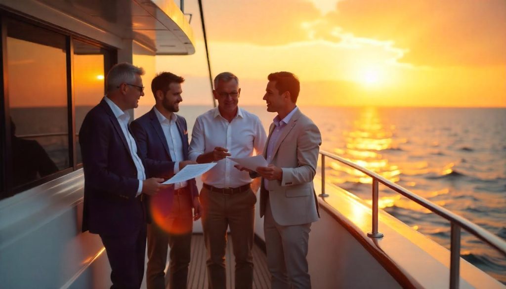 Corporate yacht retreat collaboration